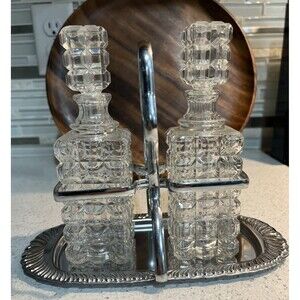 Vintage Mayell Cruet Set “classic”.  Chromium Plate 3 Piece Set.  RARE FIND